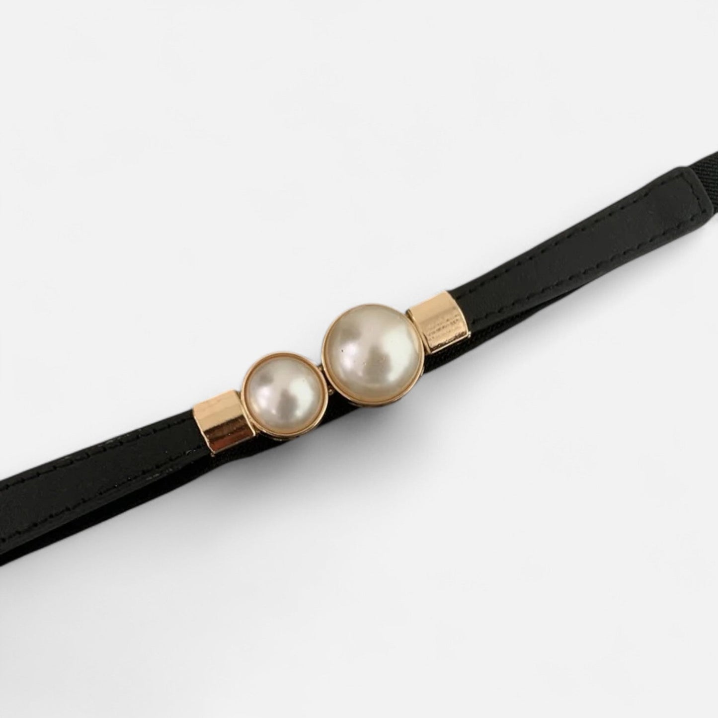 Valeria | Cinturón fino de mujer con cuentas dobles.